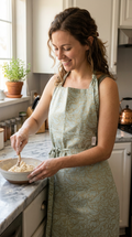 Women's Handcrafted Flax Linen & Silk Apron