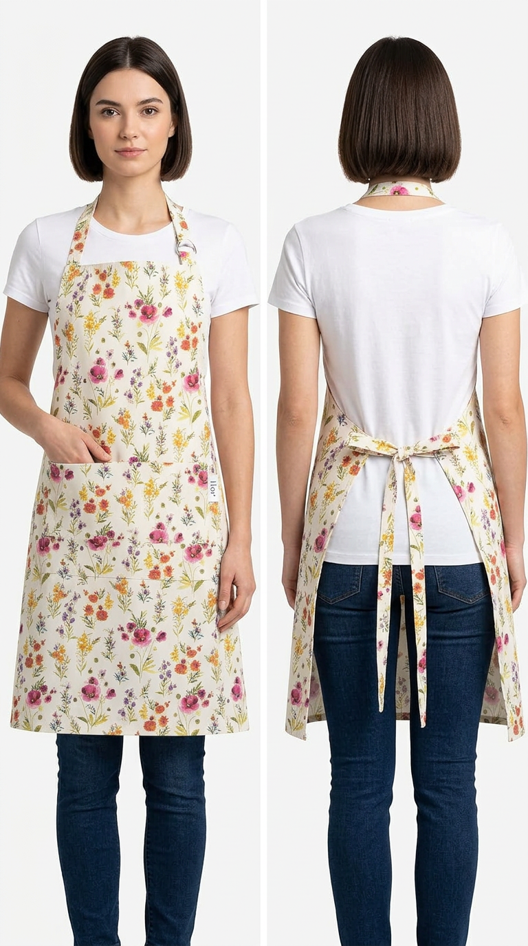 Women Cotton Apron Floral